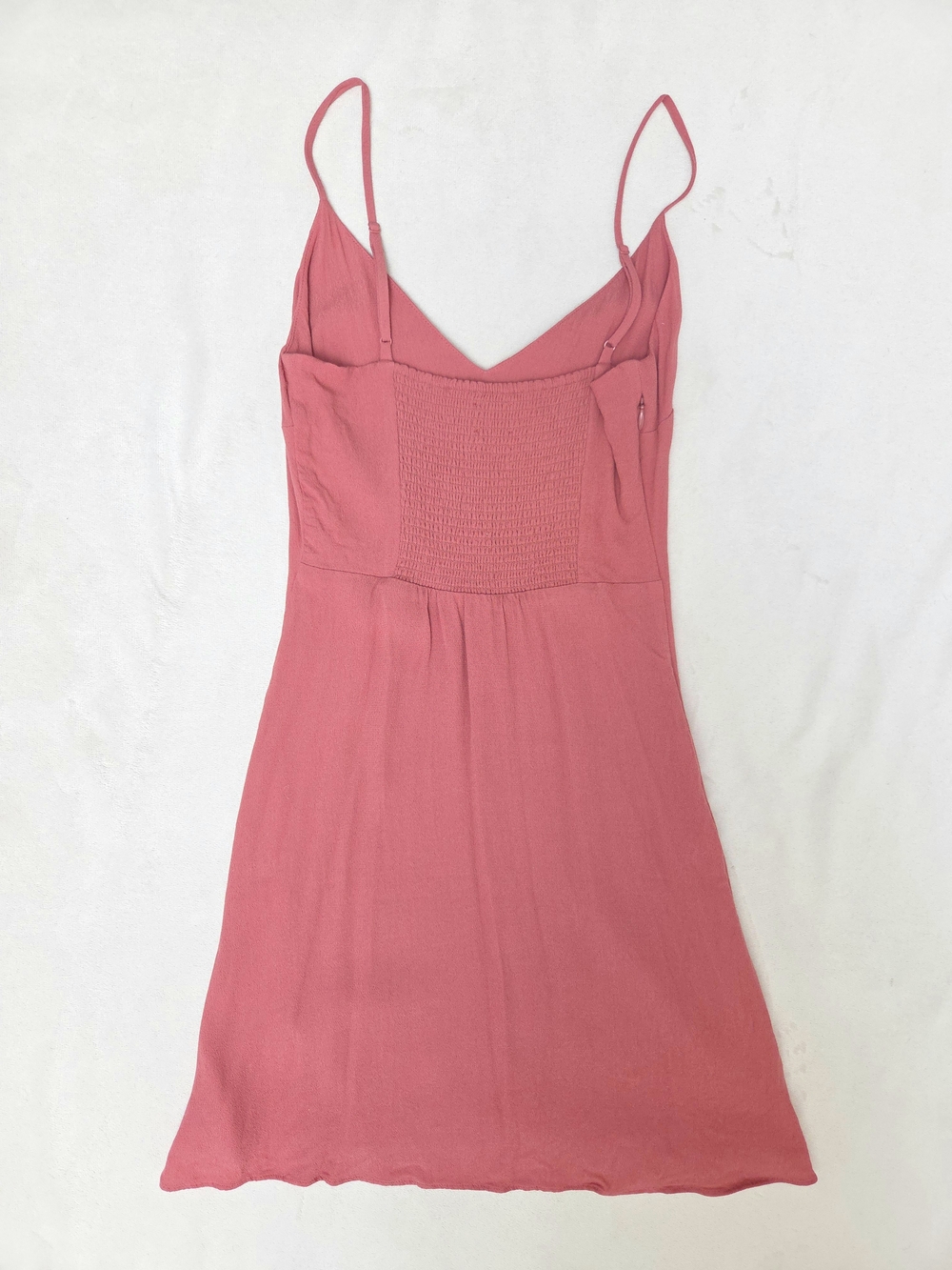 Wilfred Smocked Spaghetti Strap Mini Dress in Rose - Picture 4 of 10